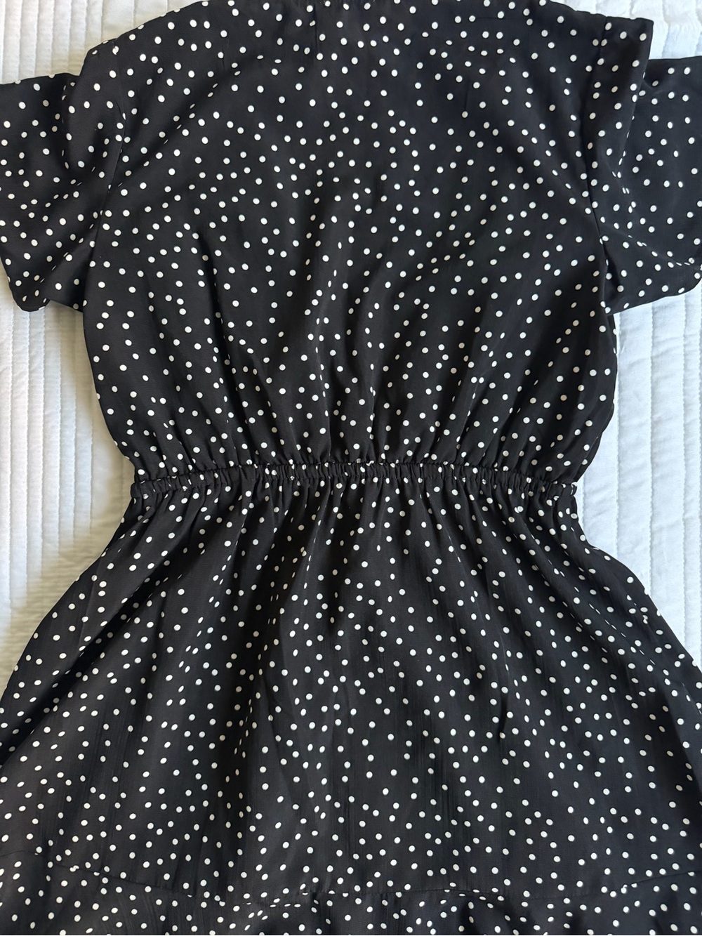 Princess Polly Size 6 Women's V Neck Dress Black & White Polka Dots Ruffles Used - Picture 6 of 9